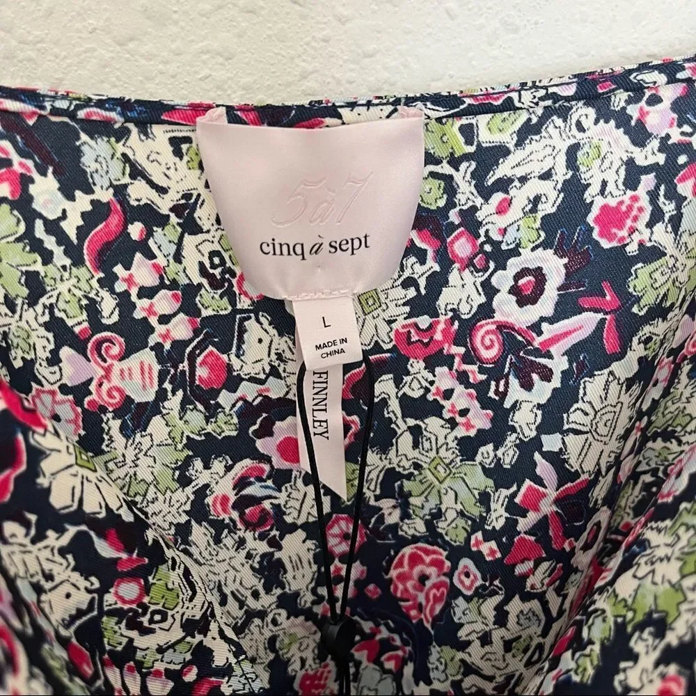 Cinq A Sept Finnley Party Floral Powder Blue Multi Jumpsuit - Picture 8 of 10